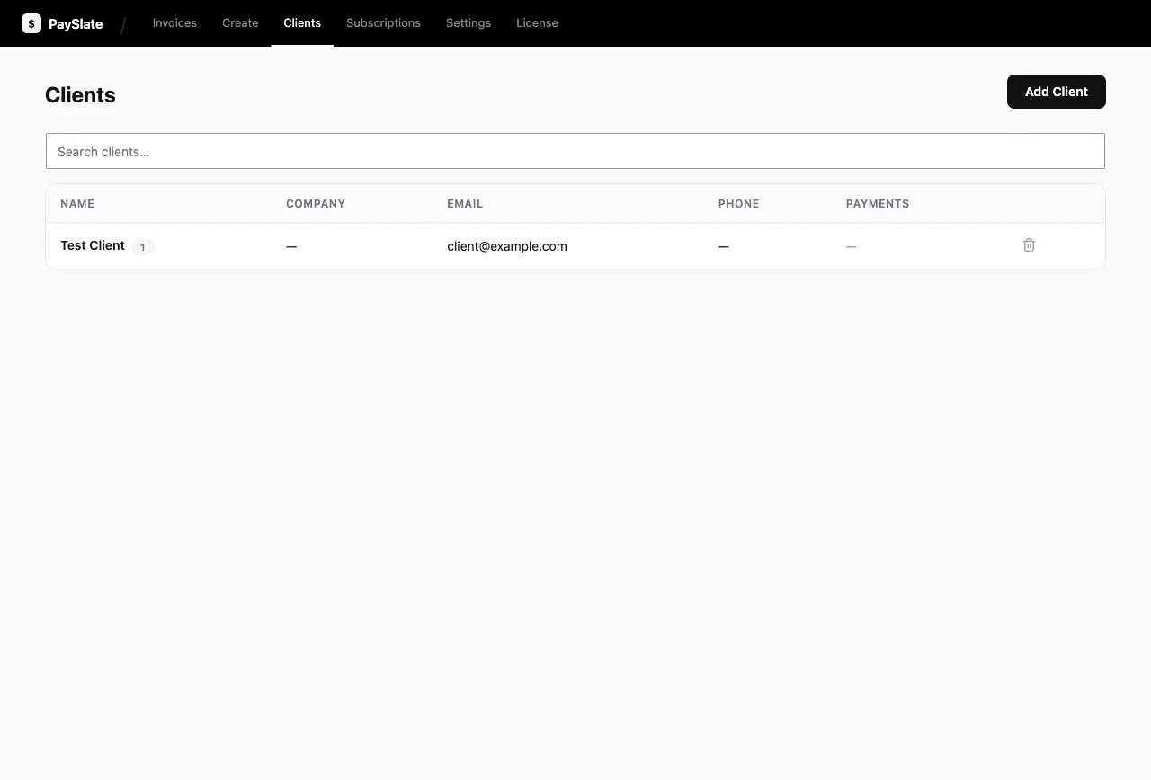 Invoicing for service businesses starts with a clean client list.